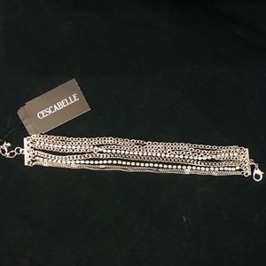 Cescabelle Silver Tone Crystal Multi-row Bracelet, 7.5L